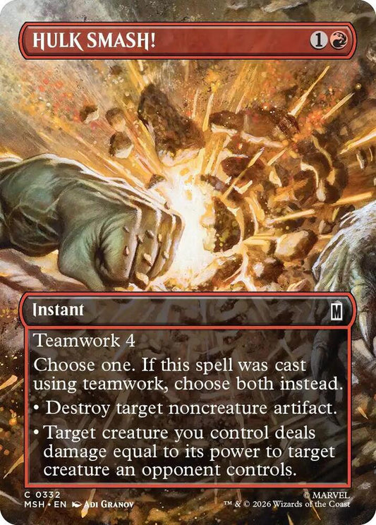 MTG - HULK SMASH! (Borderless) - Marvel Super Heroes (MSH) Foil