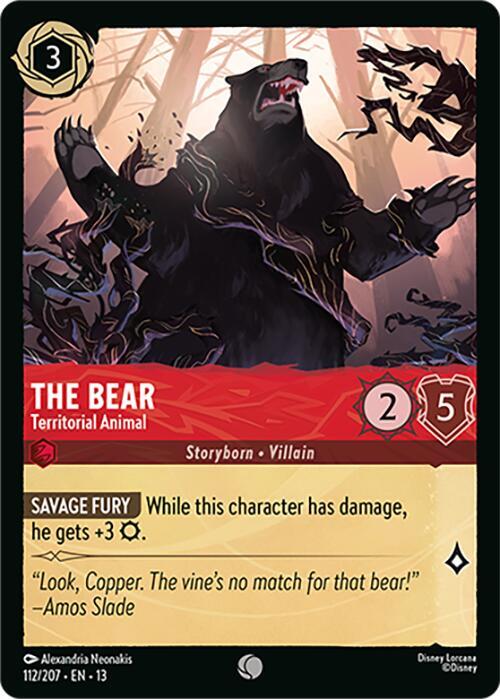 Lorcana - The Bear - Territorial Animal - Attack of the Vine! (13)