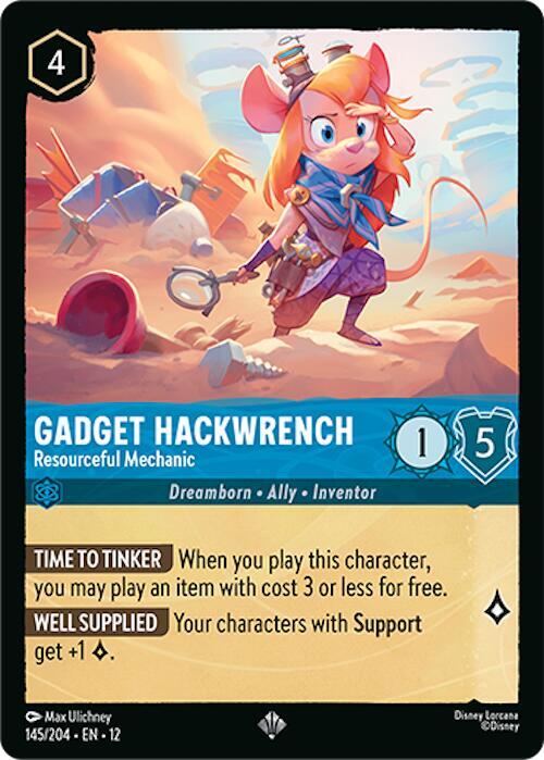 Lorcana - Gadget Hackwrench - Resourceful Mechanic - Wilds Unknown (12)