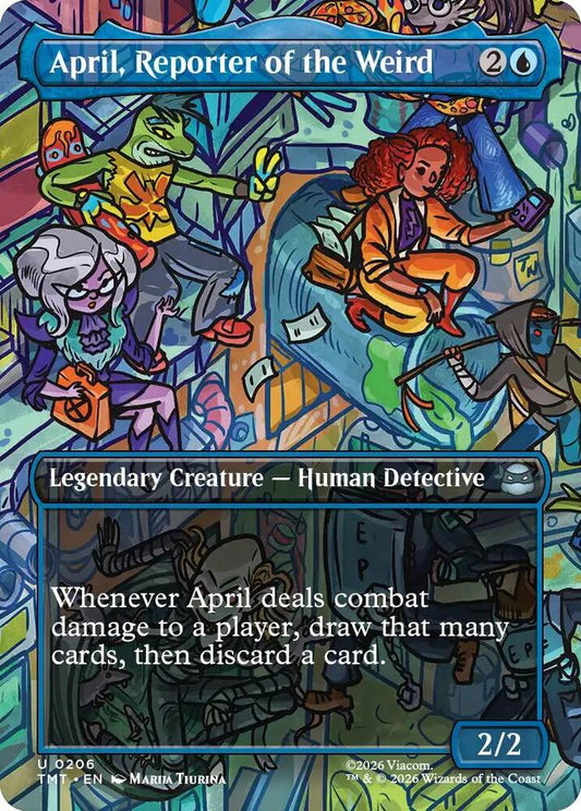 MTG - April, Reporter of the Weird (Borderless) - Teenage Mutant Ninja Turtles (TMT)