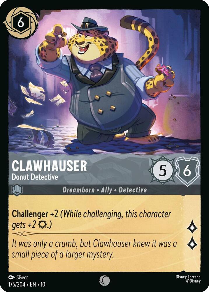 Lorcana - Clawhauser Donut Detective - Whispers in the Well (10) Cold Foil