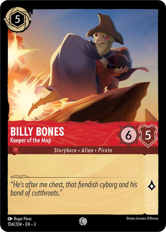 Lorcana - Billy Bones - Keeper of the Map - Cold Foil - Into the Inklands (3)