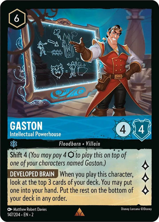 Lorcana - Gaston - Intellectual Powerhouse - Cold Foil - Rise of the Floodborn (2)