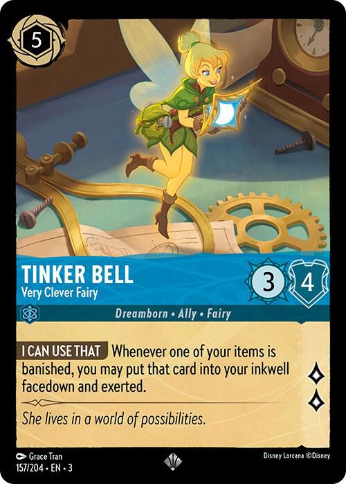 Lorcana - Tinker Bell - Very Clever Fairy - Cold Foil - Into the Inklands (3)