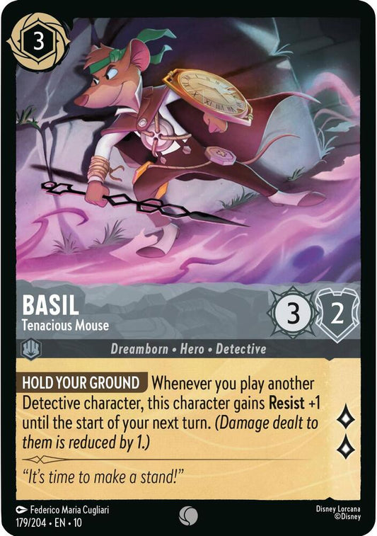 Lorcana - Basil Tenacious Mouse - Whispers in the Well (10)