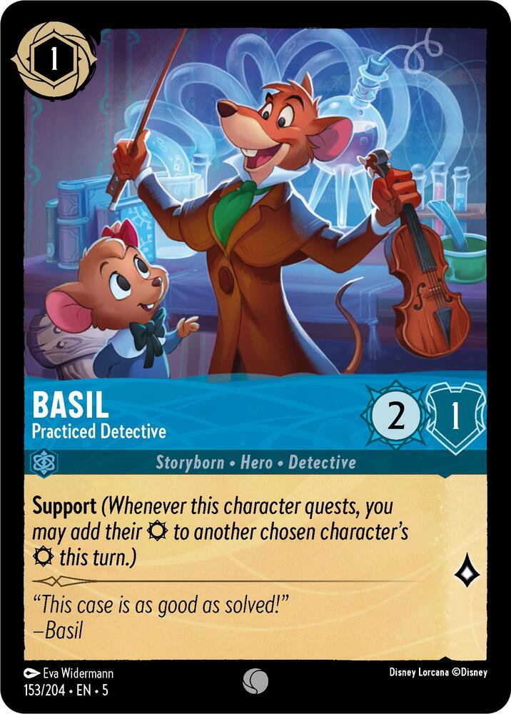 Lorcana - Basil - Practiced Detective - Shimmering Skies (5)