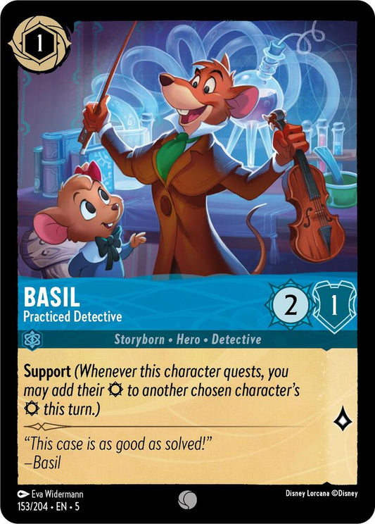 Lorcana - Basil - Practiced Detective - Cold Foil - Shimmering Skies (5)