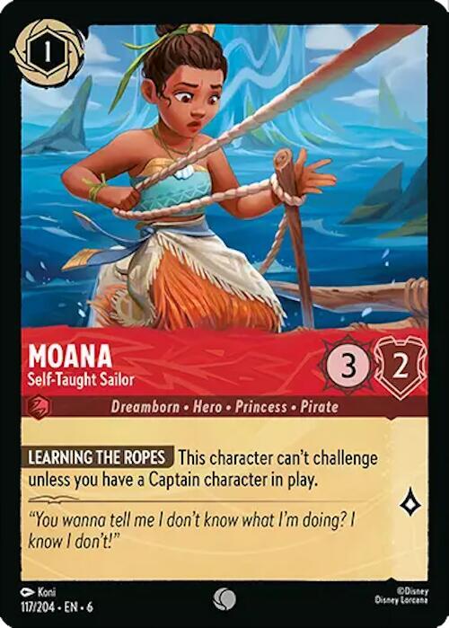 Lorcana - Moana - Self-Taught Sailor - Azurite Sea (6) Cold Foil