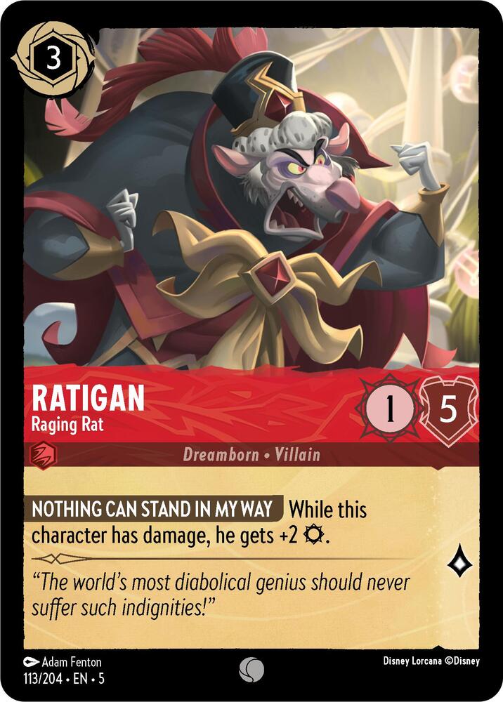 Lorcana - Ratigan - Raging Rat - Cold Foil - Shimmering Skies (5)