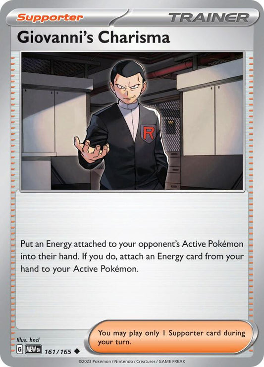 Pokemon - Giovanni's Charisma - 161/165 - SV: Scarlet & Violet 151 (MEW)