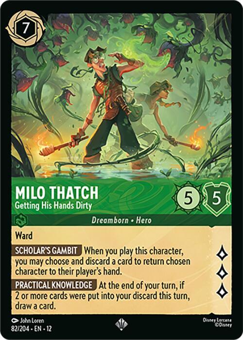 Lorcana - Milo Thatch - Getting His Hands Dirty - Wilds Unknown (12) Cold Foil