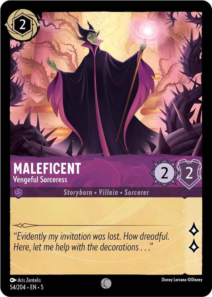 Lorcana - Maleficent - Vengeful Sorceress - Cold Foil -  Shimmering Skies (5)