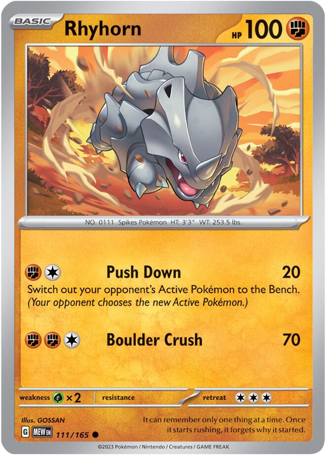 Pokemon - Rhyhorn - SV: Scarlet & Violet 151 (MEW)