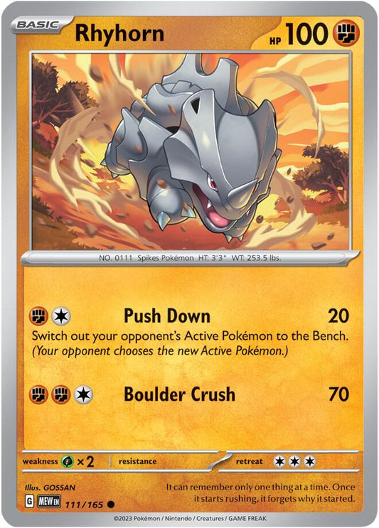 Pokemon - Rhyhorn - SV: Scarlet & Violet 151 (MEW)