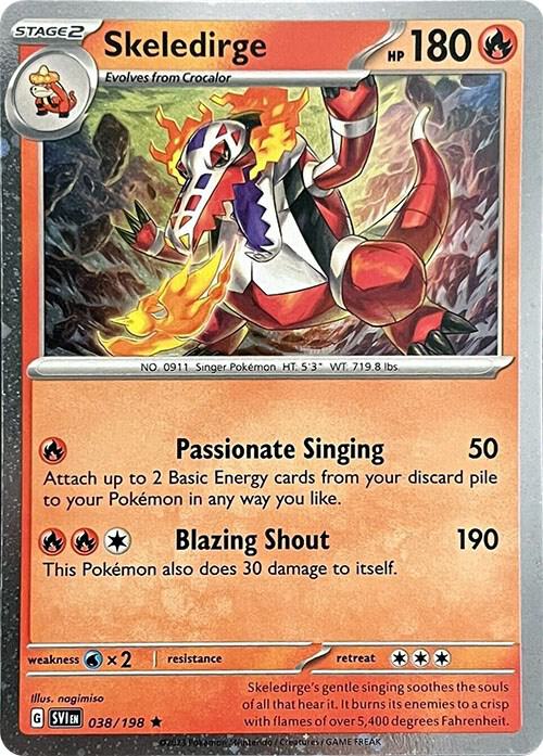 Pokemon - Skeledirge - 038/198 (Cosmos Holo) - Miscellaneous Cards & Products (MCAP)
