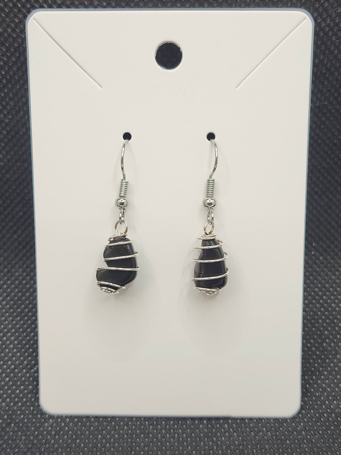 Obsidian & Sterling Silver Drop Earrings
