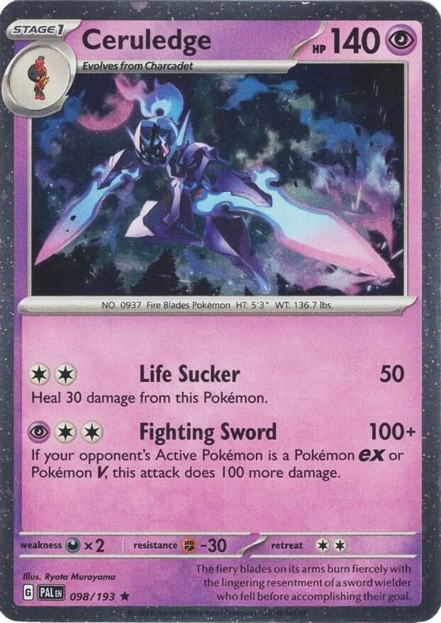 Pokemon - Ceruledge - 098/193 (Cosmos Holo) - Miscellaneous Cards & Products (MCAP)