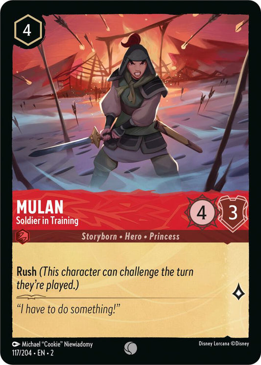 Lorcana - Mulan - Soldier in Training - Rise of the Floodborn (2)