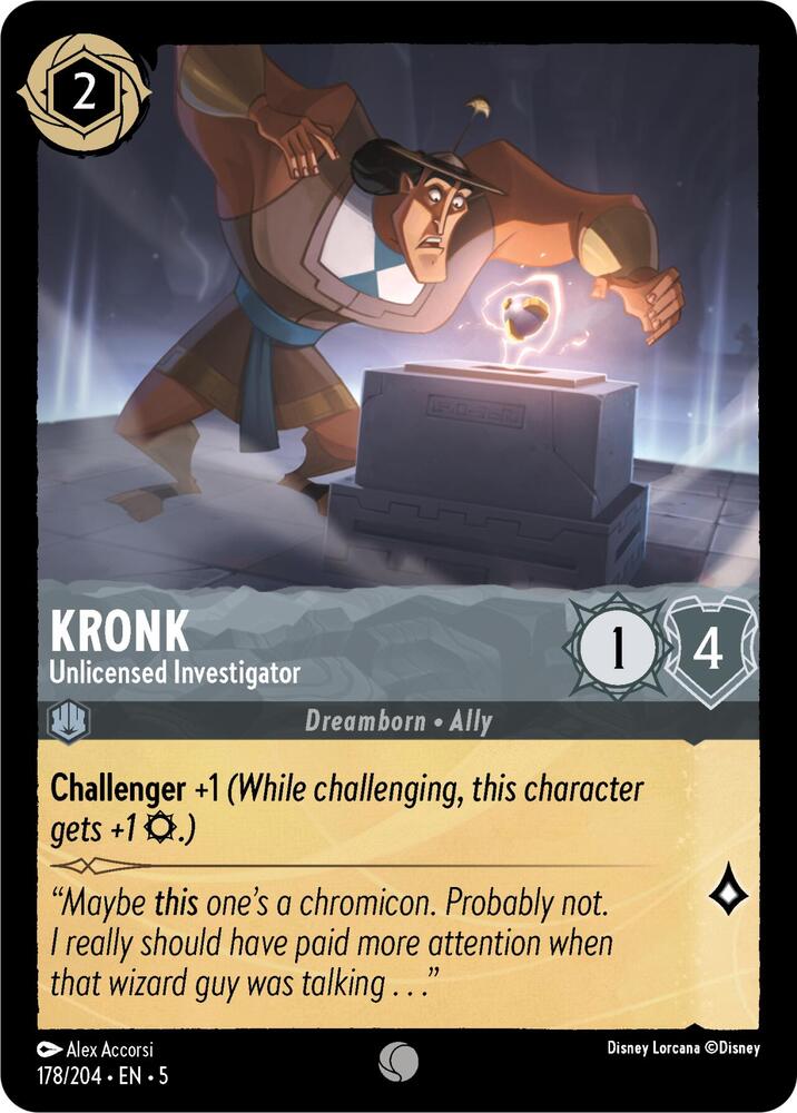 Lorcana - Kronk - Unlicensed Investigator - Shimmering Skies (5) (Copy)