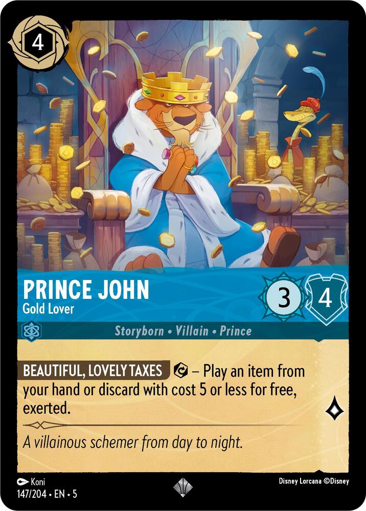 Lorcana - Prince John - Gold Lover - Shimmering Skies