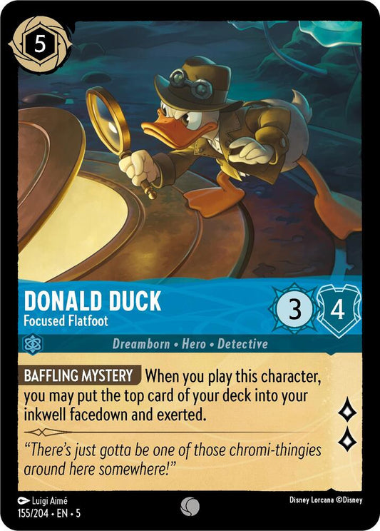Lorcana - Donald Duck - Focused Flatfoot - Cold Foil - Shimmering Skies (5)