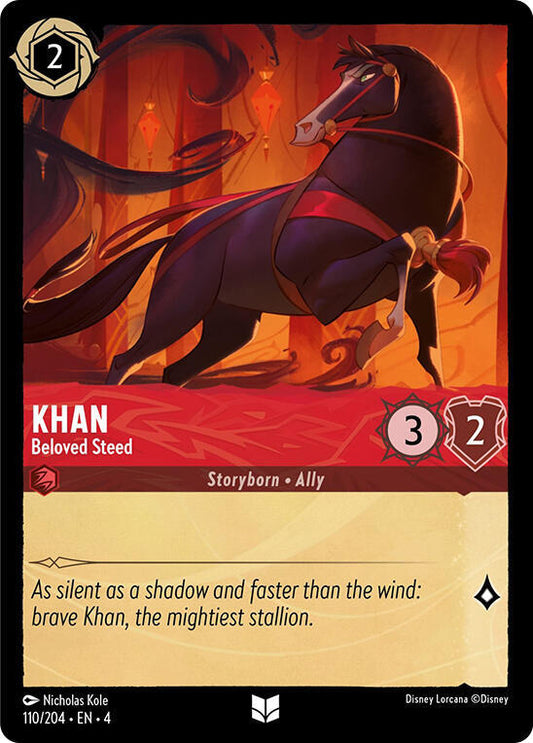 Lorcana - Steed
Khan - Beloved Steed - Cold Foil - Ursula's Return (4)