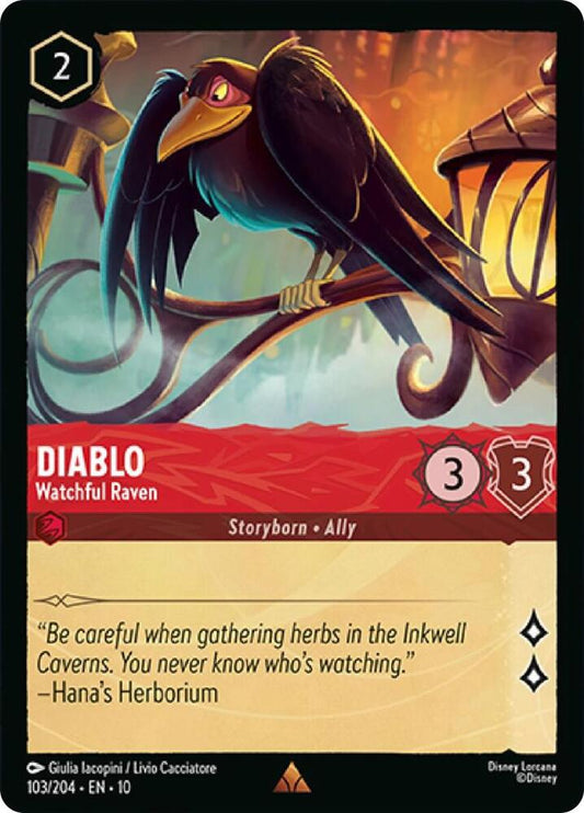 Lorcana - Diablo Watchful Raven Cold Foil - Whispers in the Well (10)