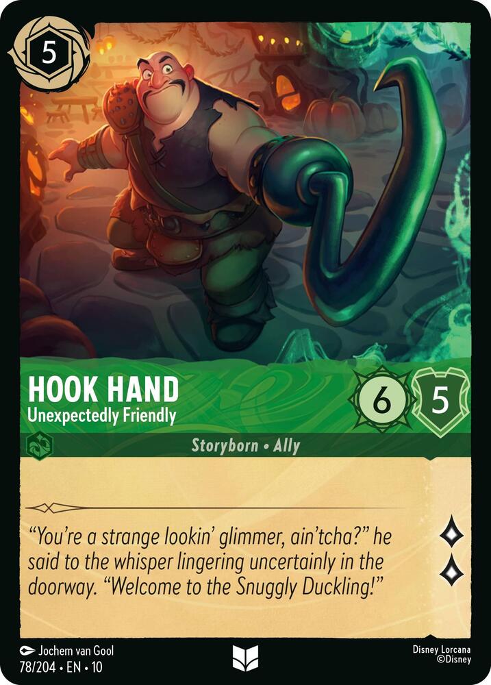 Lorcana - Hook Hand Unexpectedly Friendly - Whispers in the Well (10)