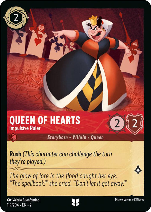 Lorcana - Queen of Hearts - Impulsive Ruler - Cold Foil - Rise of the Floodborn (2)
