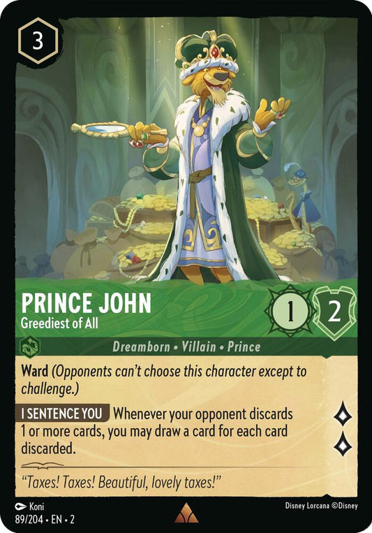 Lorcana - Prince John - Greediest of All - Rise of the Floodborn (2)