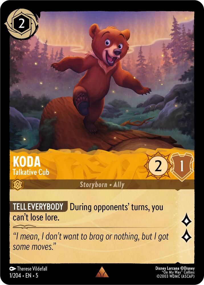 Lorcana - Koda - Talkative Cub - Shimmering Skies (5)