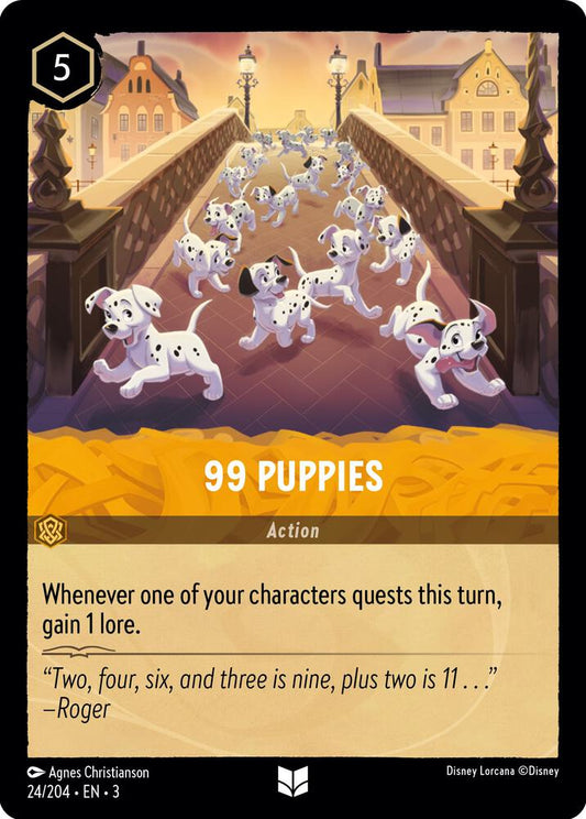 Lorcana - 99 Puppies - Cold Foil - Into the Inklands (3)