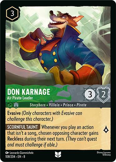 Lorcana - Don Karnage Air Pilot Leader -  Reign of Jafar