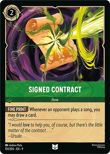Lorcana - Signed Contract - Cold Foil - Fabled (9)