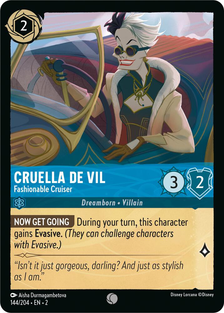 Lorcana - Cruella De Vil - Fashionable Cruiser - Rise of the Floodborn (2)