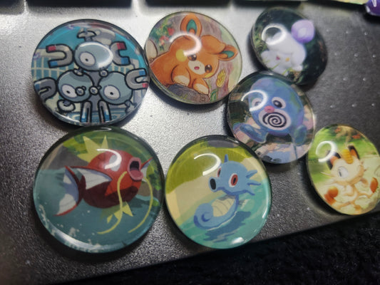 1" Round Pokemon Themed Magnets