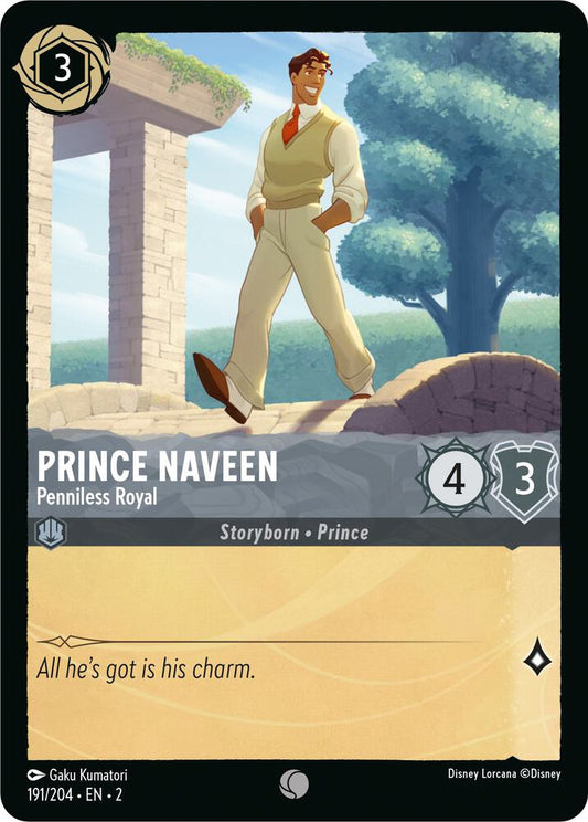 Lorcana - Prince Naveen - Penniless Royal - Rise of the Floodborn (2) Cold Foil