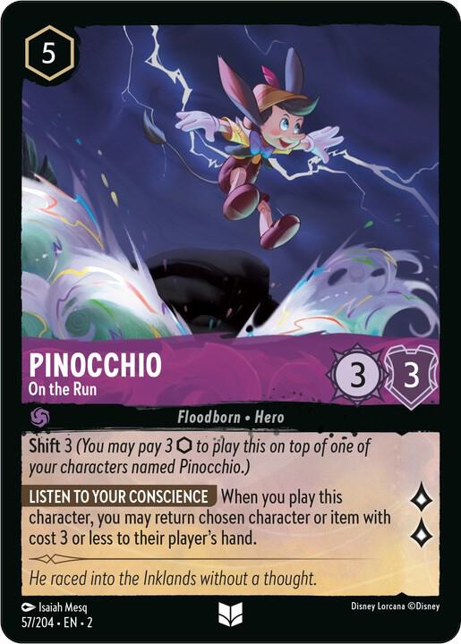 Lorcana - Pinocchio - On the Run - Cold Foil - Rise of the Floodborn (2)