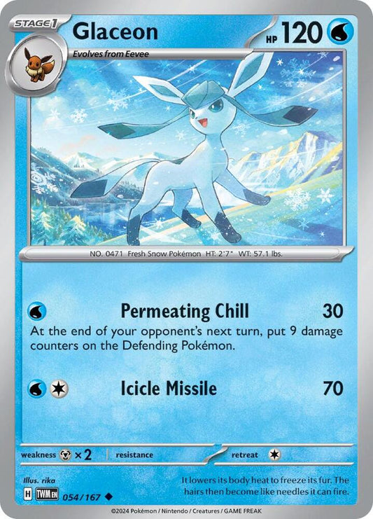 Pokemon - Glaceon - SV06: Twilight Masquerade (TWM) Reverse Holofoil