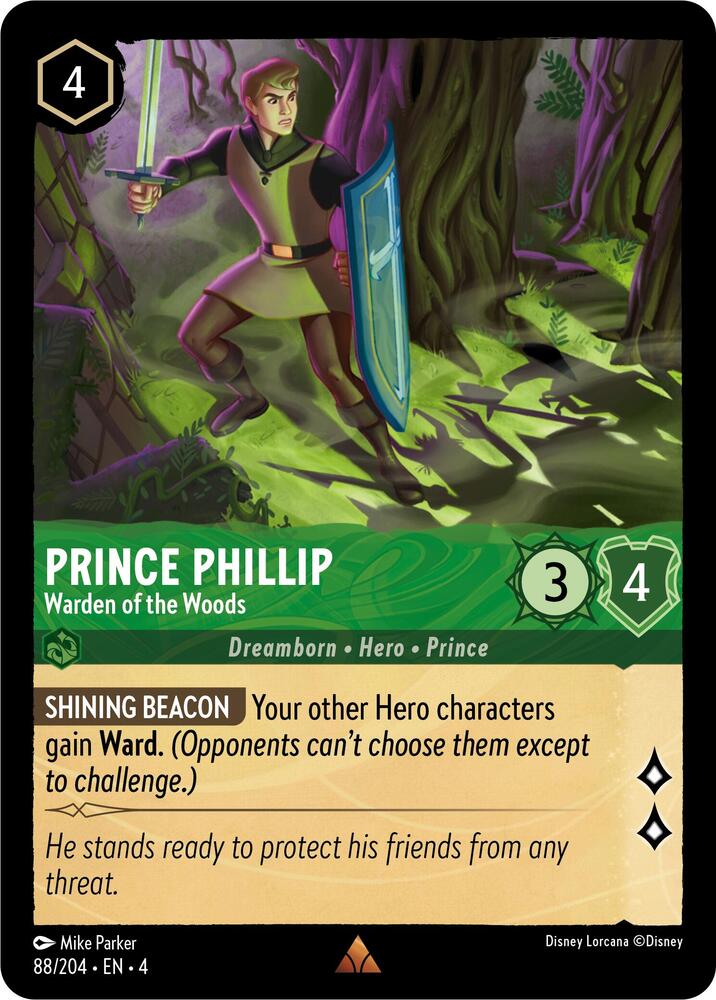 Lorcana - Prince Phillip - Warden of the Woods - Cold Foil - Ursula's Return (4)