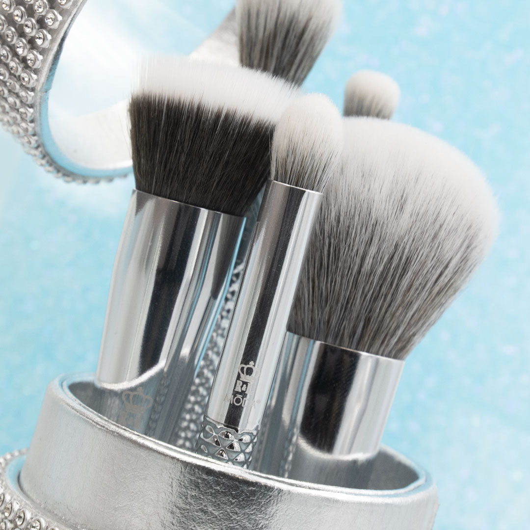 MŌDA® Metallics Silver Full Face Kit - 6 pc Professional Make-up Brush Set