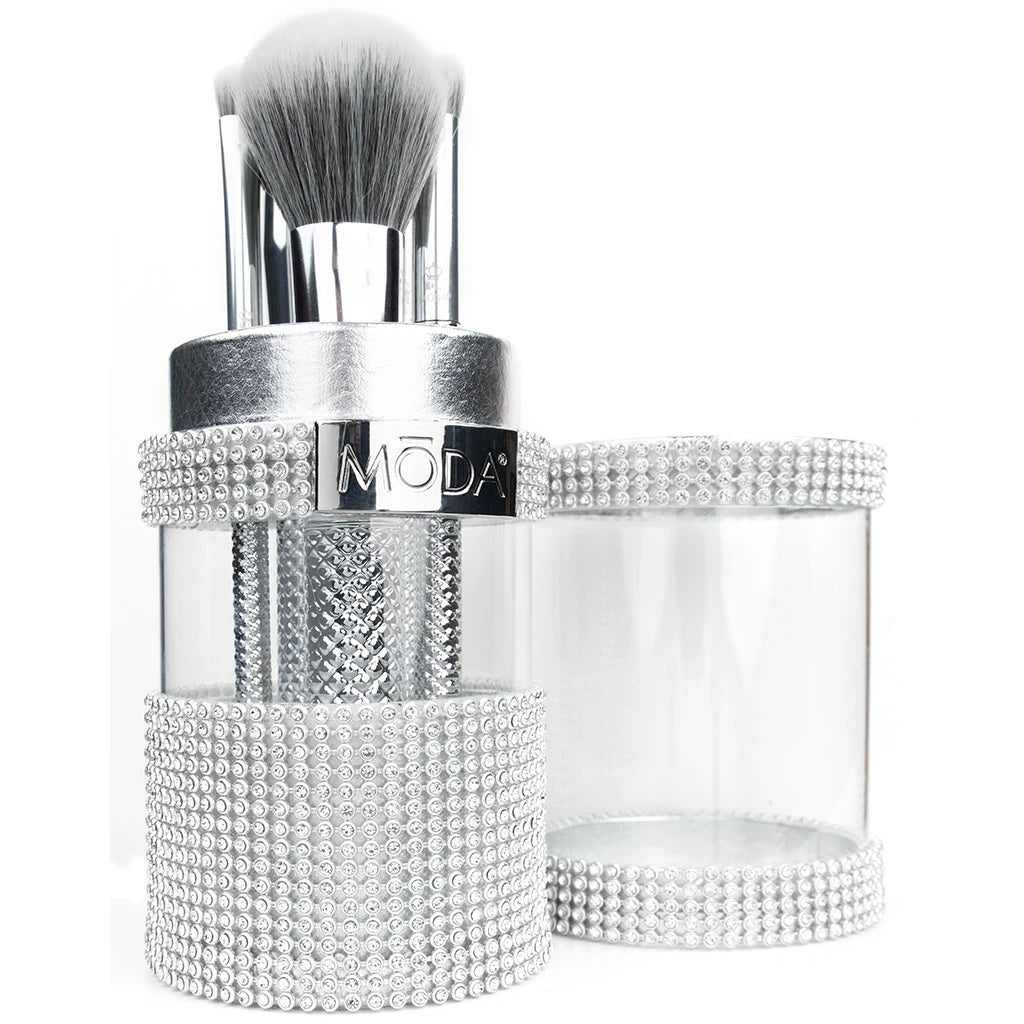 MŌDA® Metallics Silver Full Face Kit - 6 pc Professional Make-up Brush Set