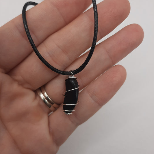 BG Signature Collection Black Necklace with Obsidian Dagger