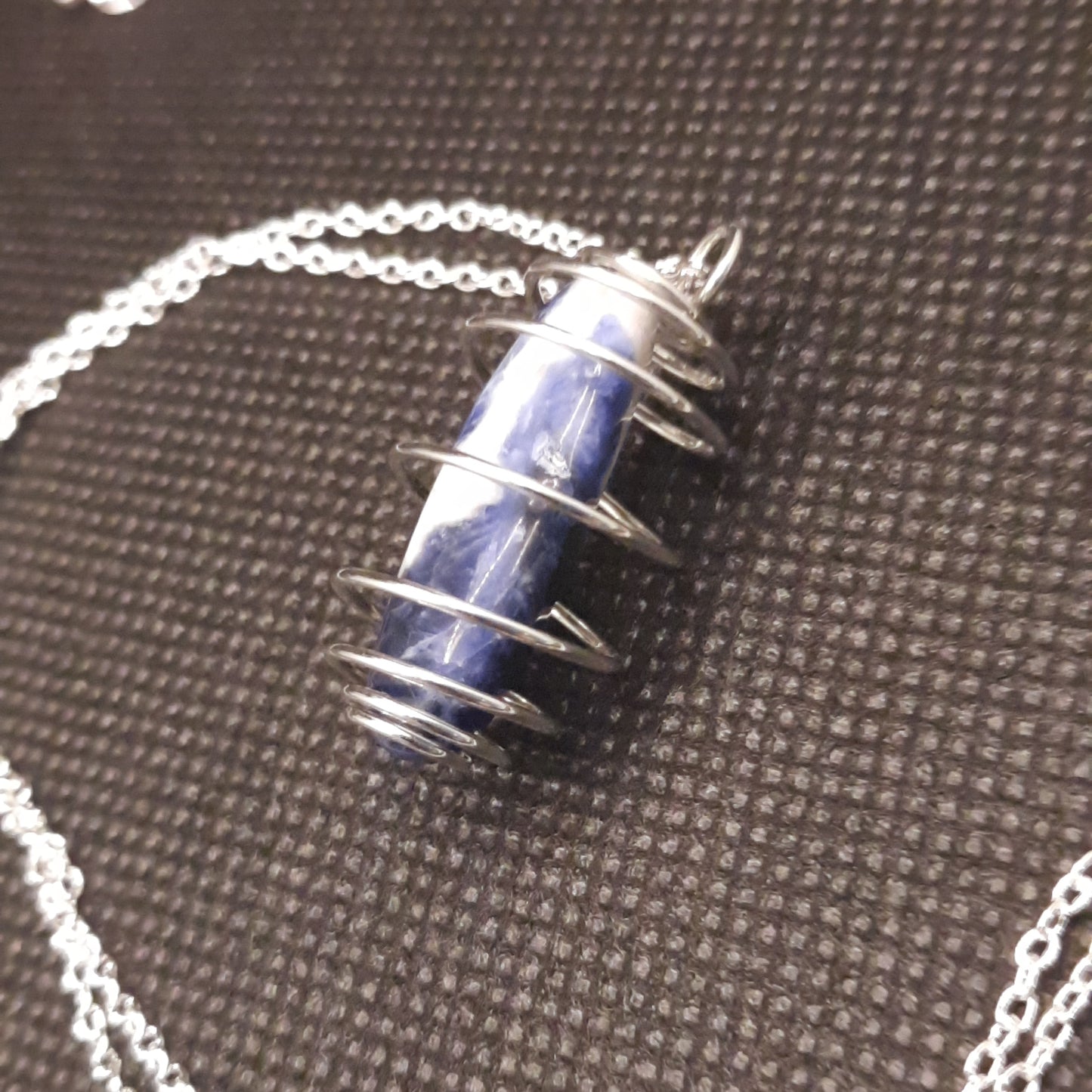 Sodalite Dagger Silver Necklace