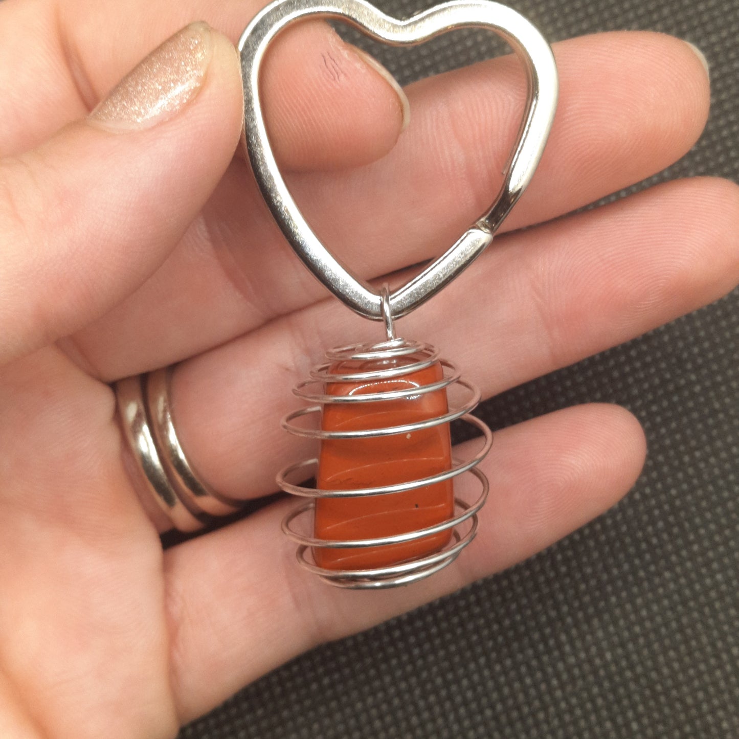 BG Signature Collection Red Jasper Heart Keychain