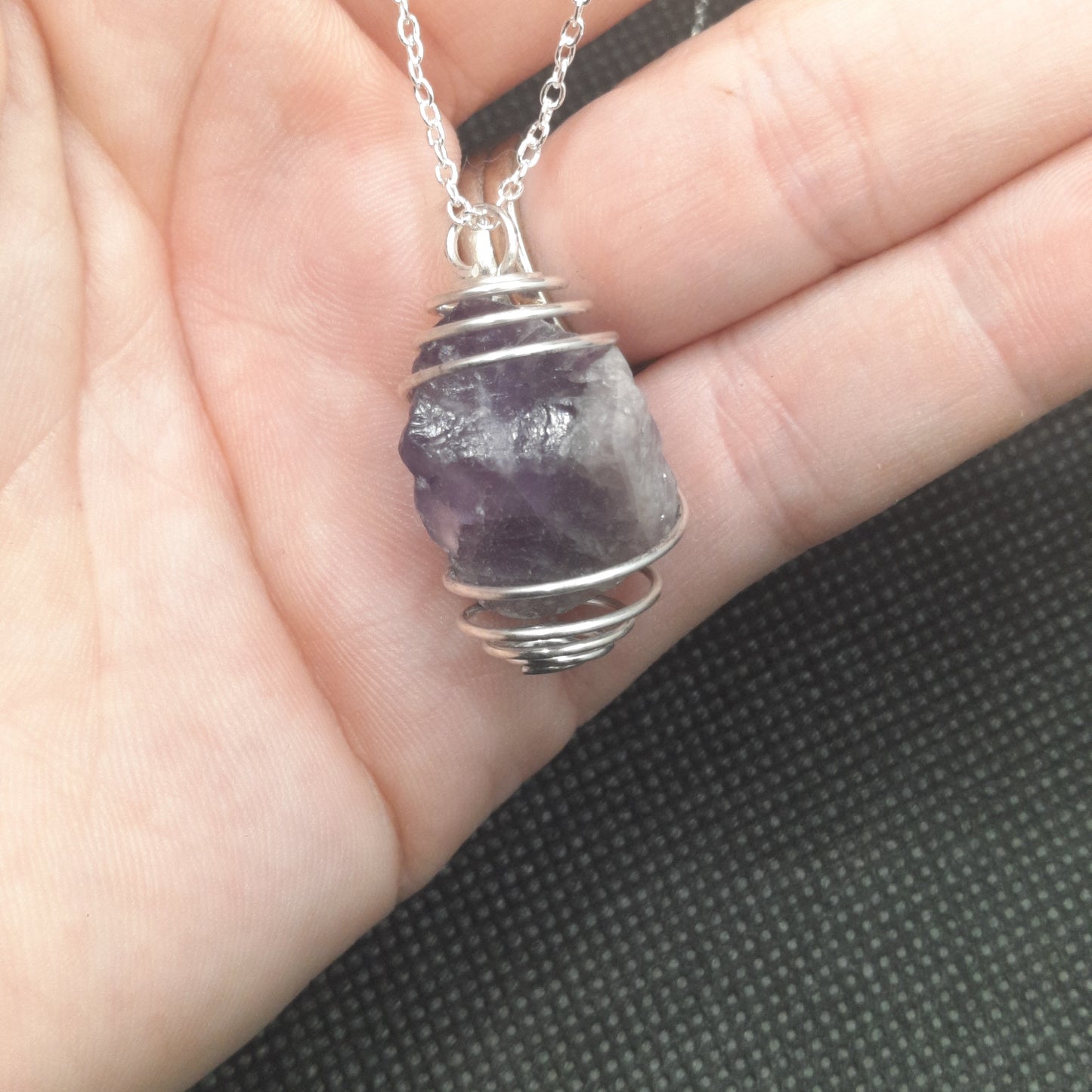 BG Signature Collection Raw Amethyst Necklace Silver