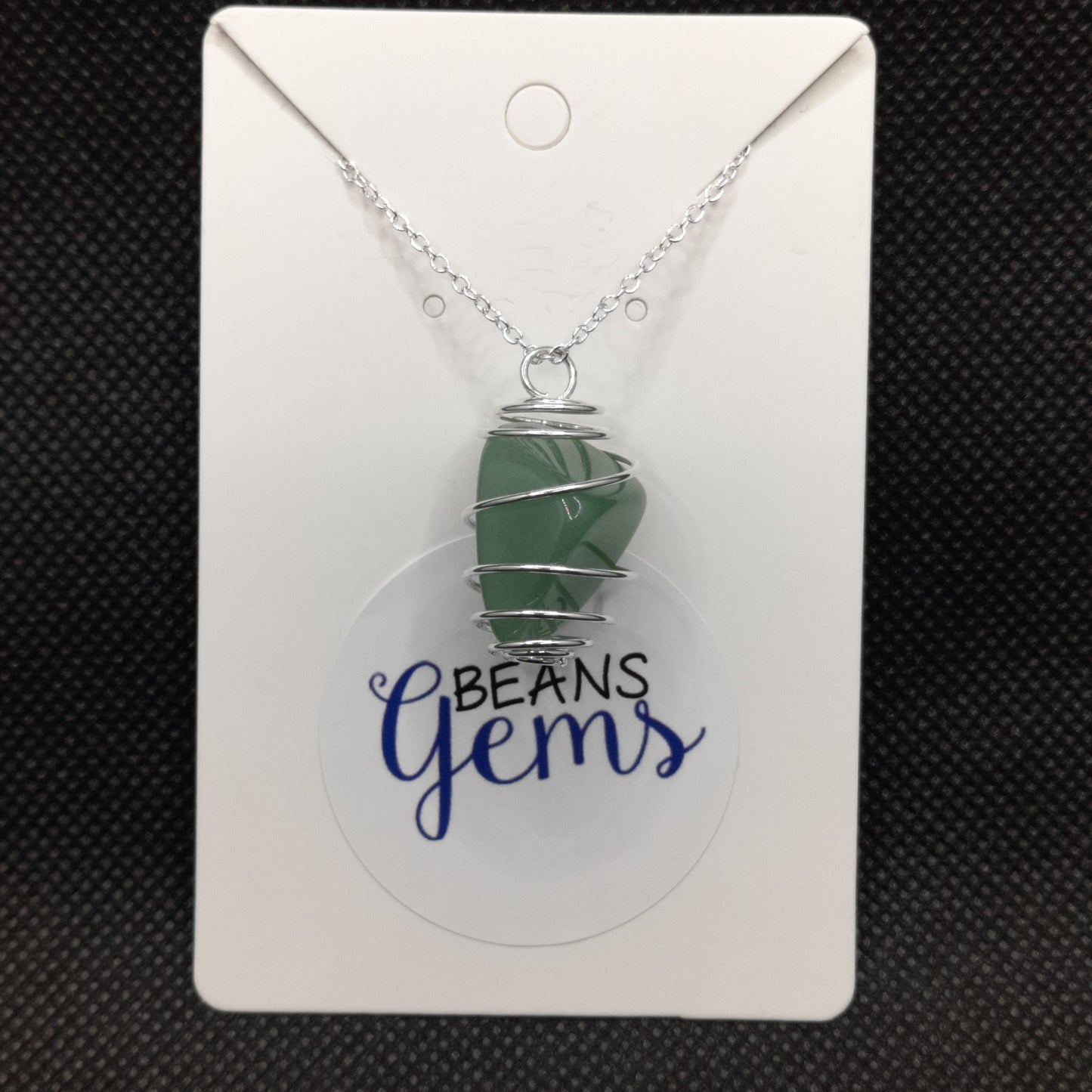 BG Signature Collection Green Adventurine Silver Necklace