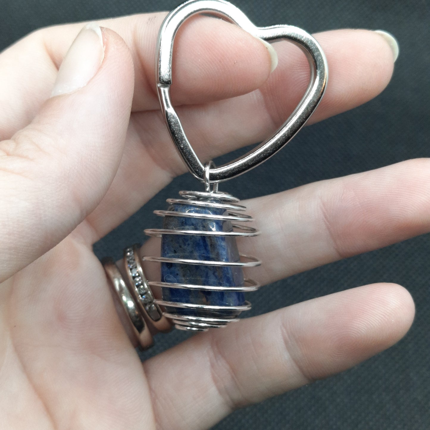 BG Signature Collection Large Sodalite Heart Keychain