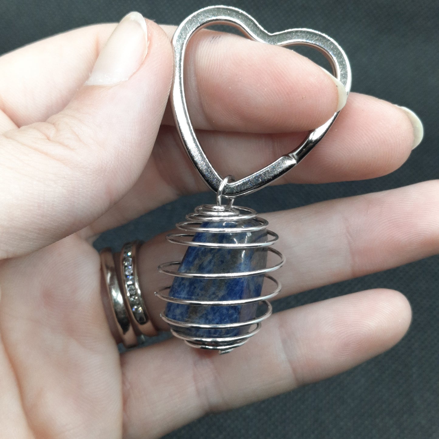 BG Signature Collection Large Sodalite Heart Keychain