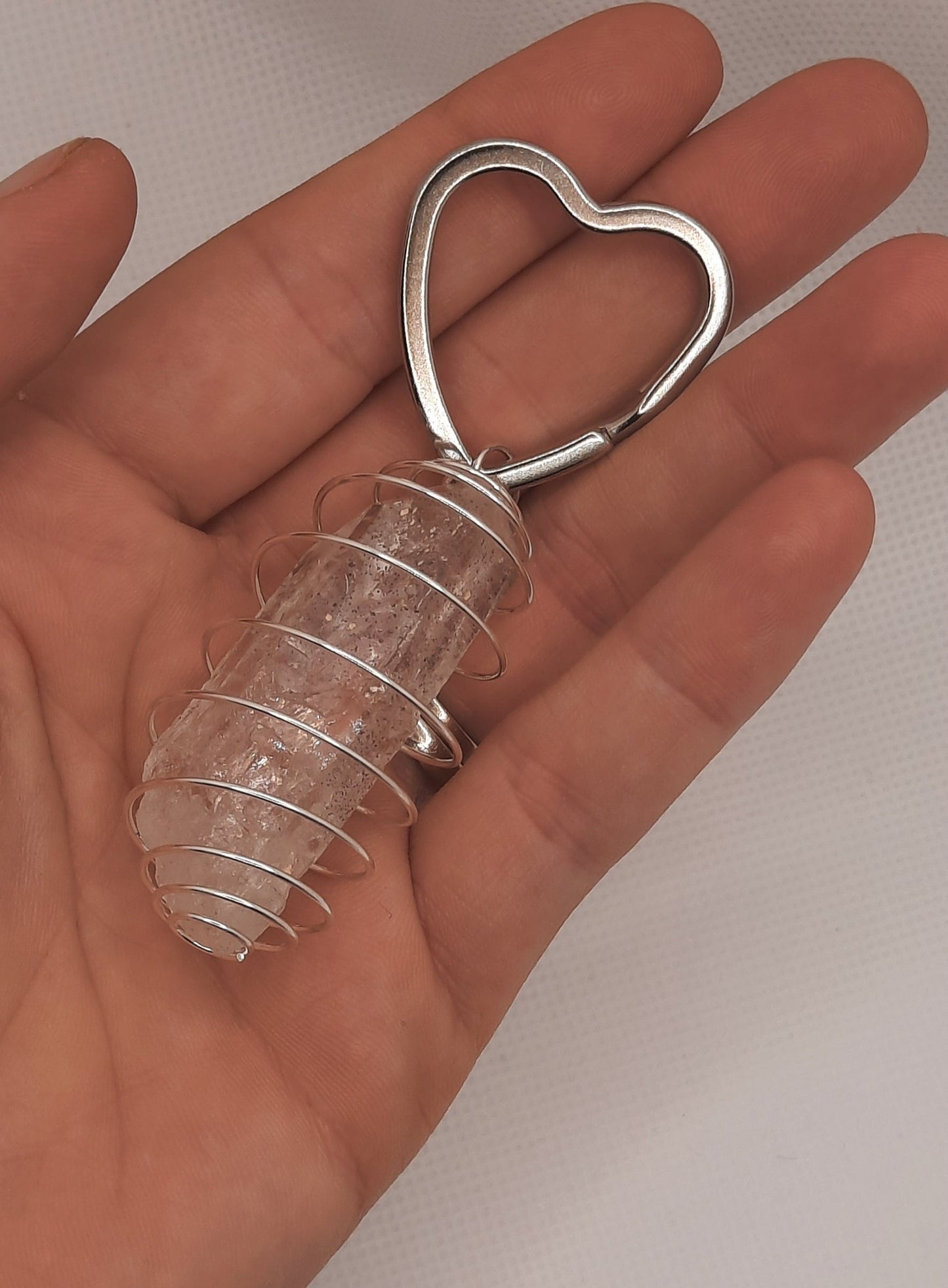 BG Signature Collection Raw Clear Quartz Heart Keychain